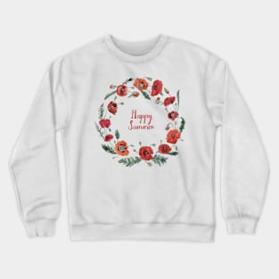 Happy Summer Wreath Crewneck Sweatshirt